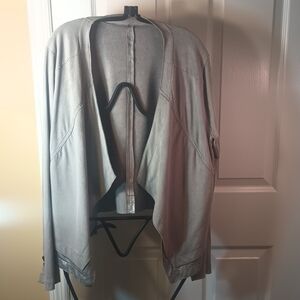 Women's Gray And Silver Faux Leather And Suede Blazer Lysse